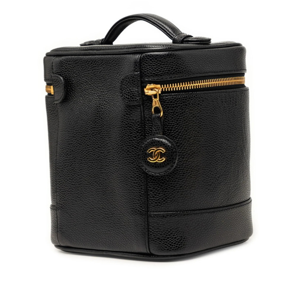 CHANEL Black Caviar Leather Logo Vanity Bag - Picture 2 of 6